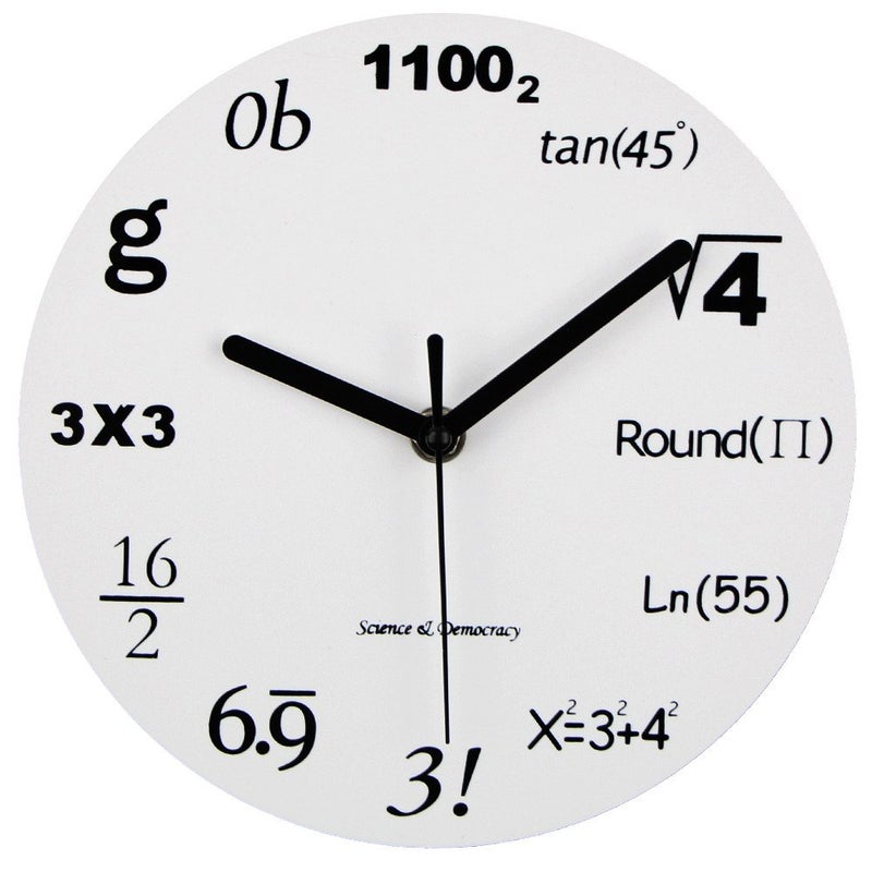 Timelike Math Clock, Unique Wall Clock Modern Design Novelty Maths Equation Clock - Each Hour Marked by a Simple Math Equation (12"(30CM)) - Image 1